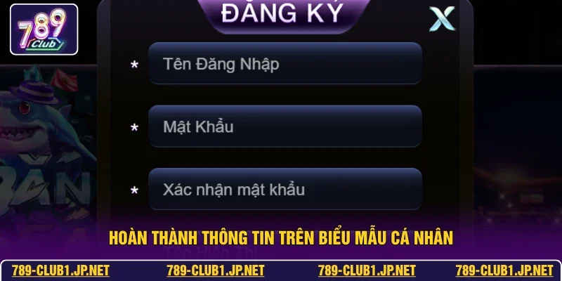 Hoàn thành thông tin trên biểu mẫu cá nhân
