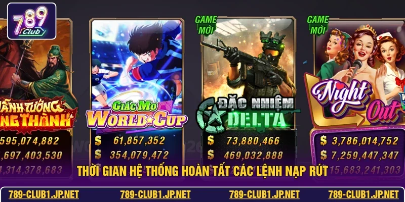 Thời gian hệ thống hoàn tất các lệnh nạp rút